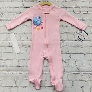 Girls 6-9 month organic cotton custom footie